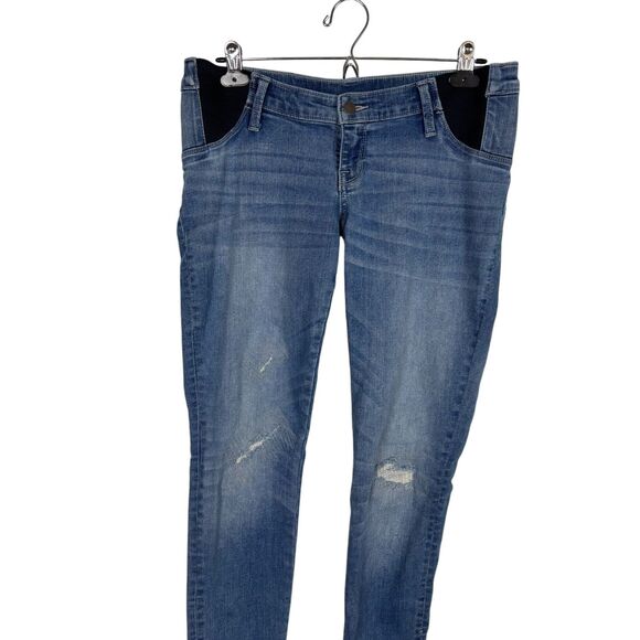 Liz Lange Maternity Denim Jegging Distressed Jeans Women’s Small - Picture 2 of 5